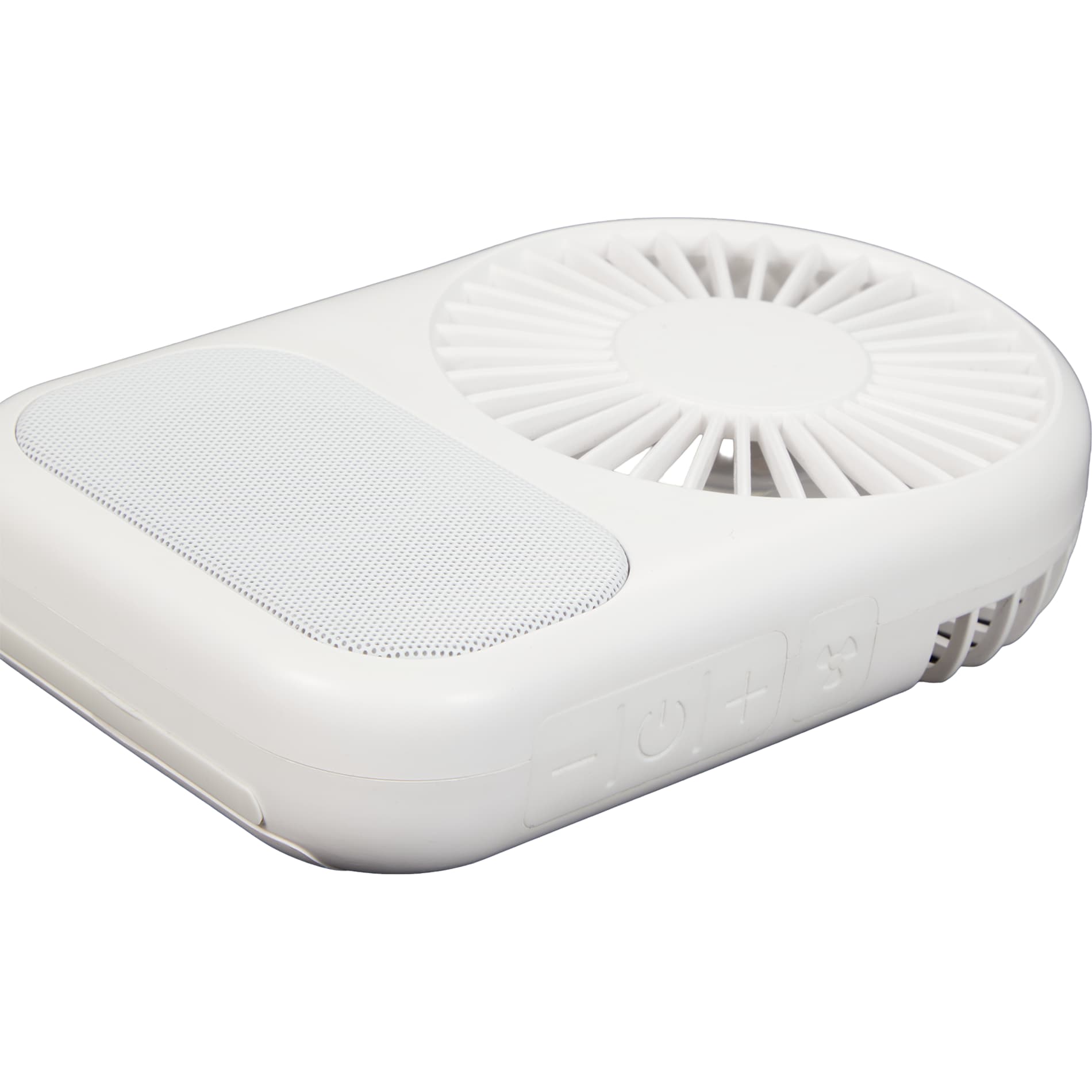 White Audio Breeze Desktop Fan with Bluetooth Speaker