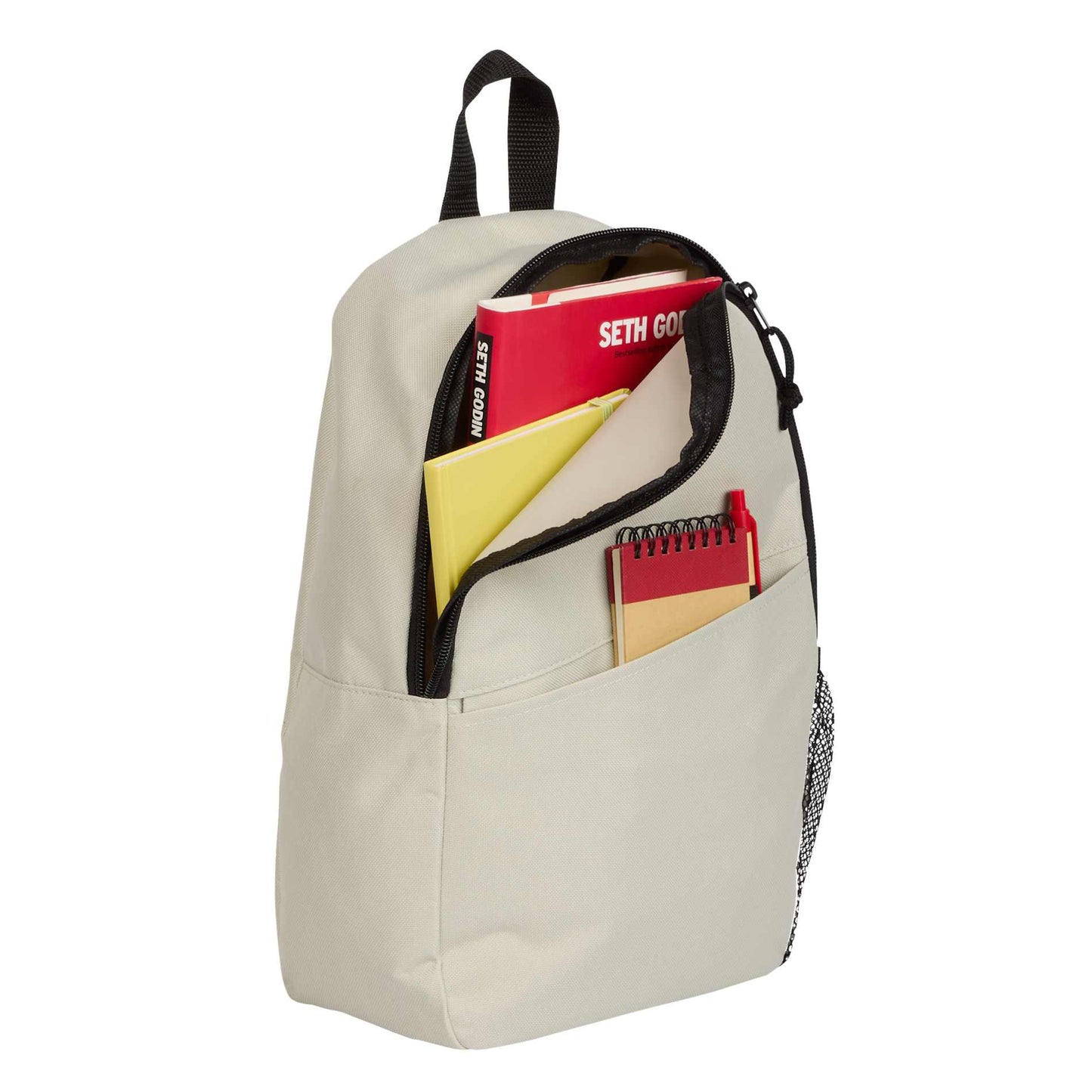 White Barton Recycled Sling Backpack plain