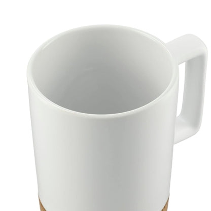 White Bates 15oz Ceramic Mug w/ Cork Base