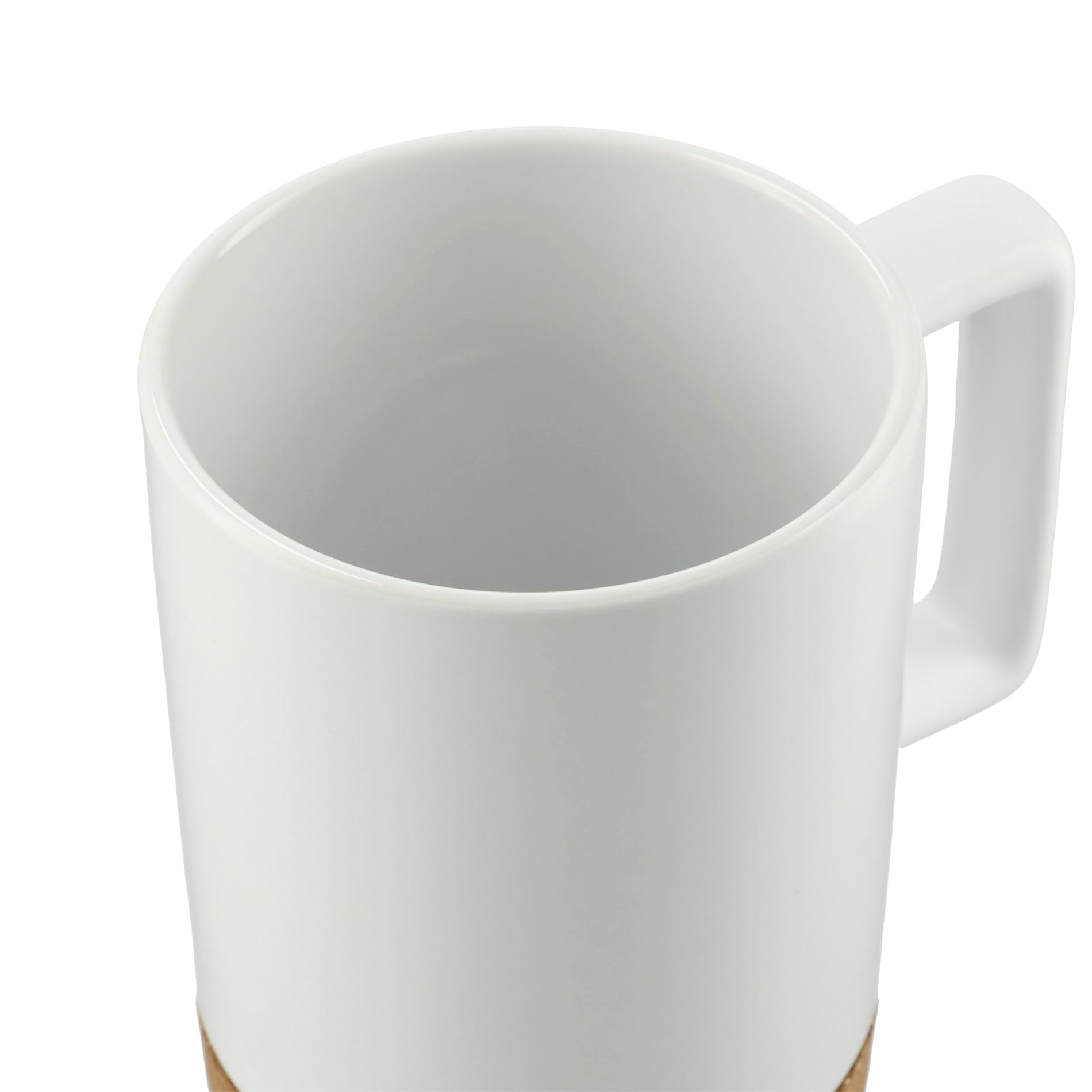 White Bates 15oz Ceramic Mug w/ Cork Base