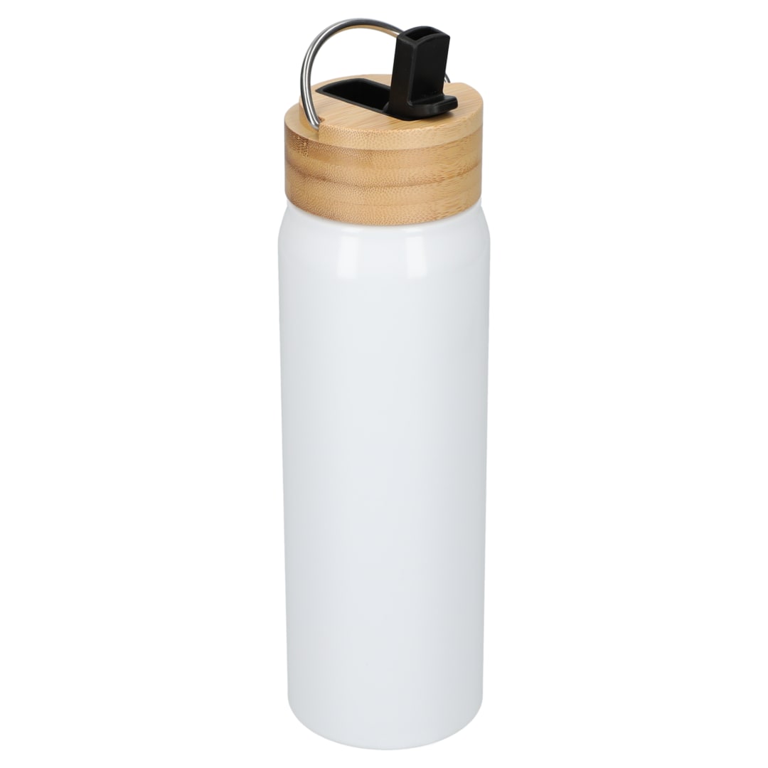 White Billy 26oz ECO Aluminum Bottle w/ FSC® Bamboo Lid plain