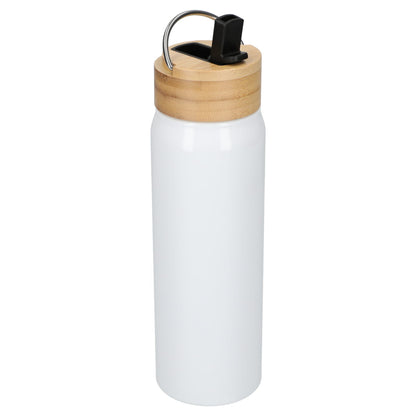 White Billy 26oz ECO Aluminum Bottle w/ FSC® Bamboo Lid plain