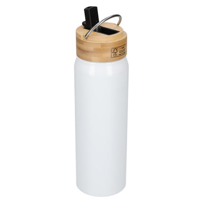 White Billy 26oz ECO Aluminum Bottle w/ FSC® Bamboo Lid plain