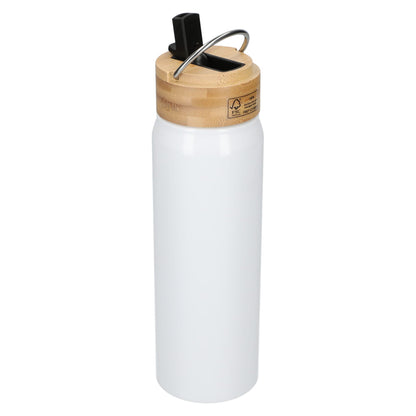 White Billy 26oz ECO Aluminum Bottle w/ FSC® Bamboo Lid plain