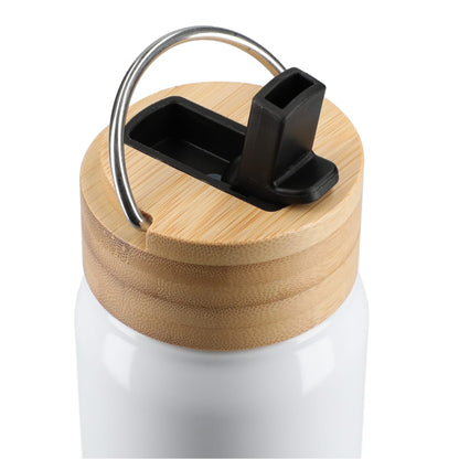 White Billy 26oz ECO Aluminum Bottle w/ FSC® Bamboo Lid plain