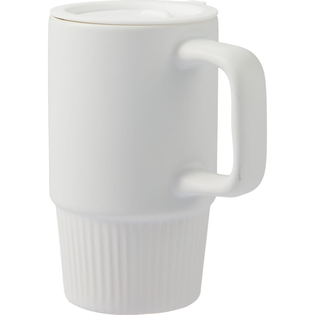 White Camden 13oz Ceramic Mug w/ Lid plain