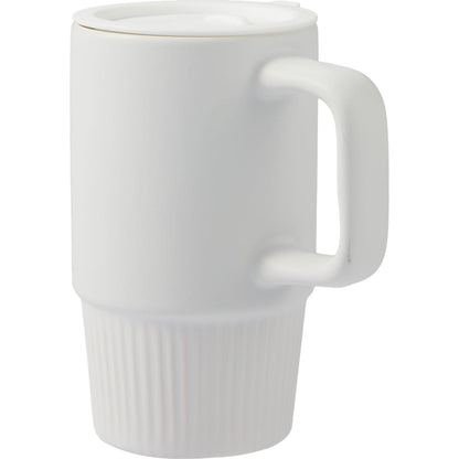 White Camden 13oz Ceramic Mug w/ Lid plain