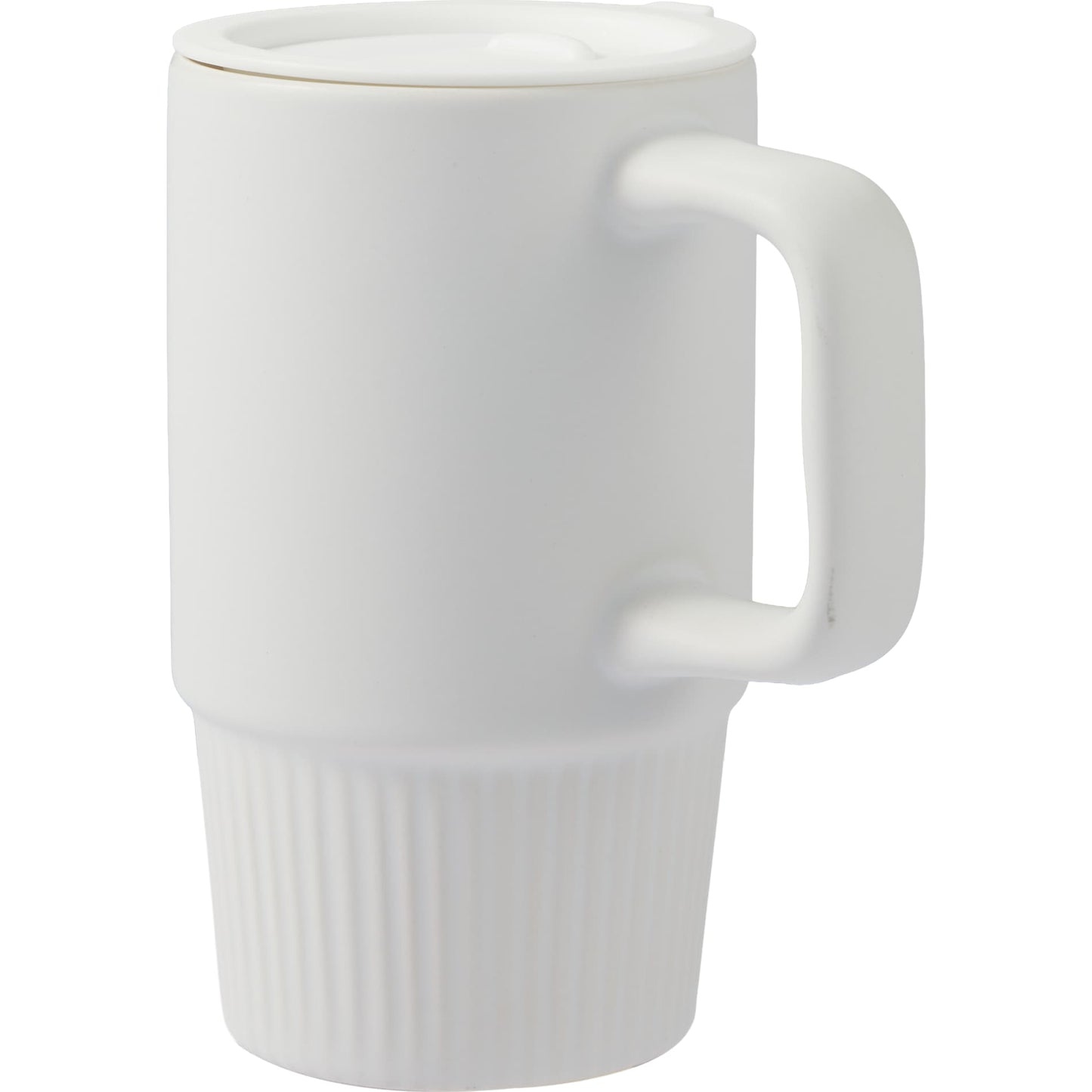 White Camden 13oz Ceramic Mug w/ Lid plain