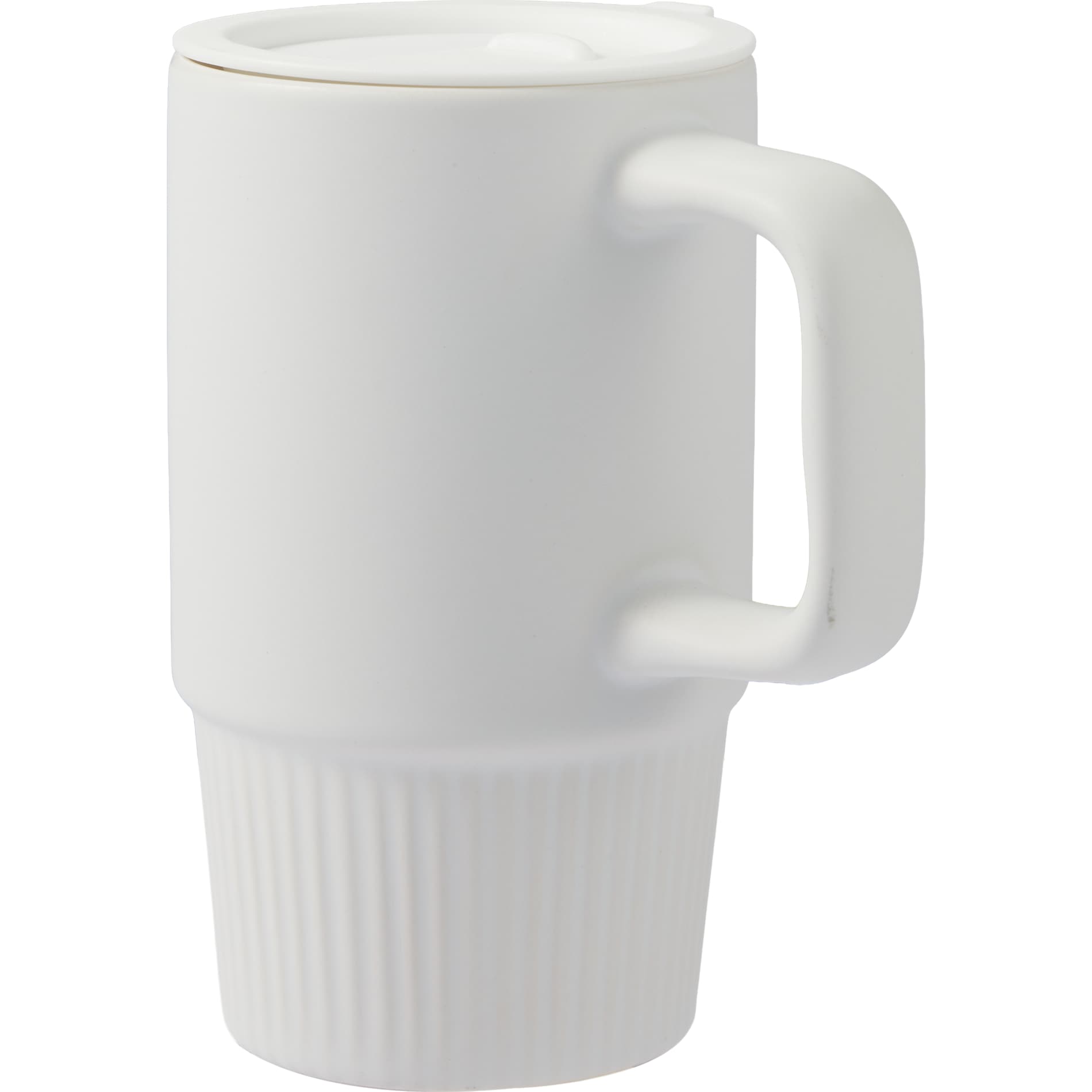 White Camden 13oz Ceramic Mug w/ Lid plain