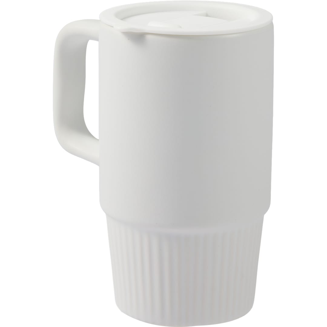 White Camden 13oz Ceramic Mug w/ Lid plain