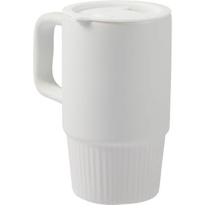 White Camden 13oz Ceramic Mug w/ Lid plain