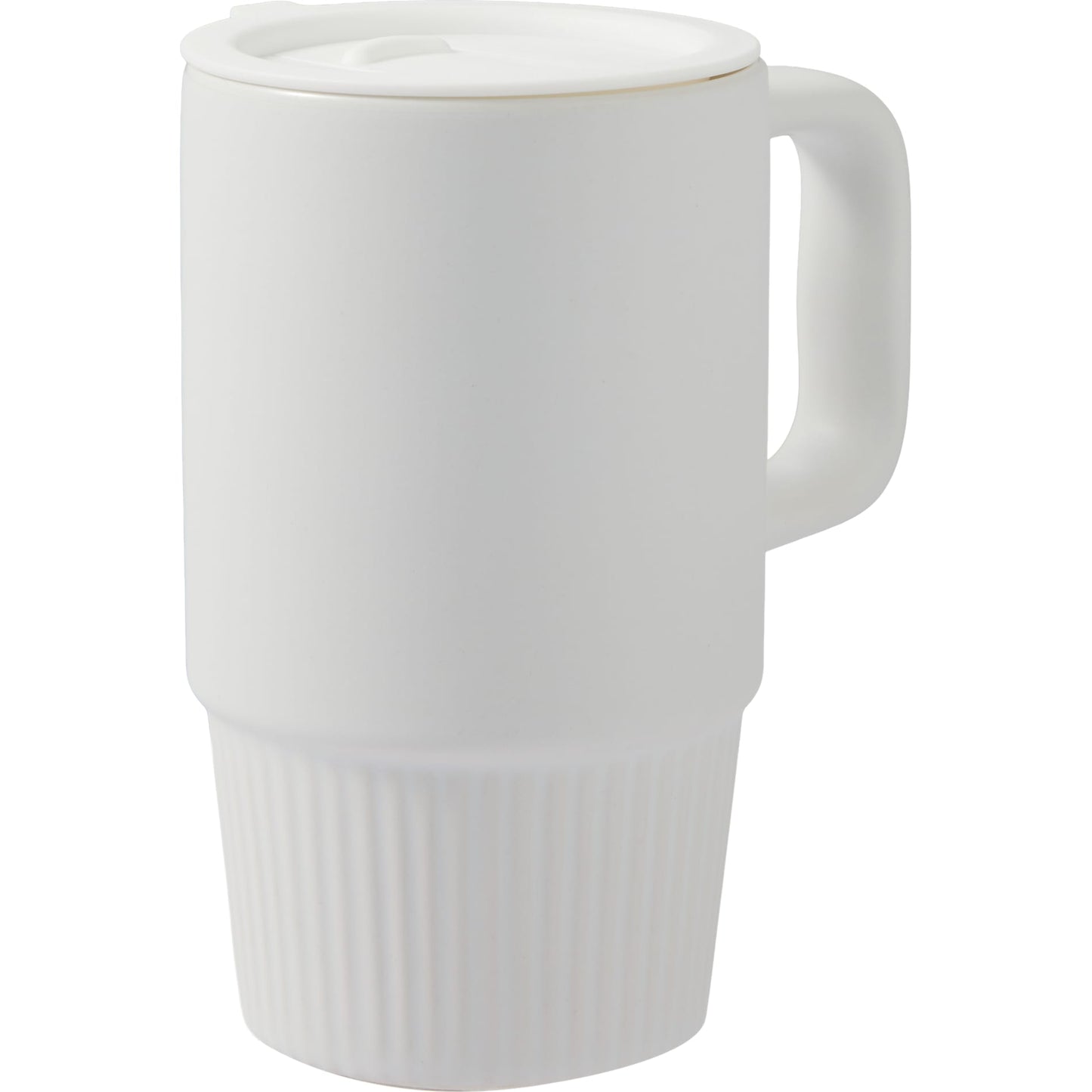 White Camden 13oz Ceramic Mug w/ Lid plain