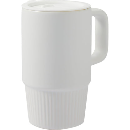 White Camden 13oz Ceramic Mug w/ Lid plain