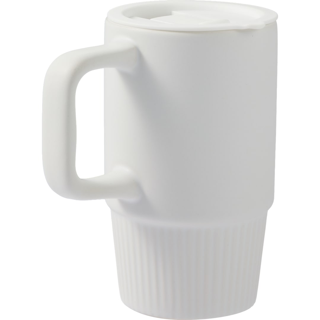 White Camden 13oz Ceramic Mug w/ Lid plain