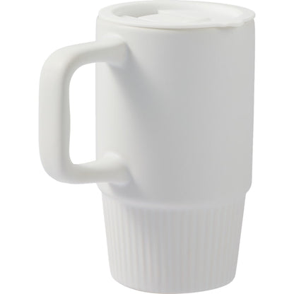 White Camden 13oz Ceramic Mug w/ Lid plain