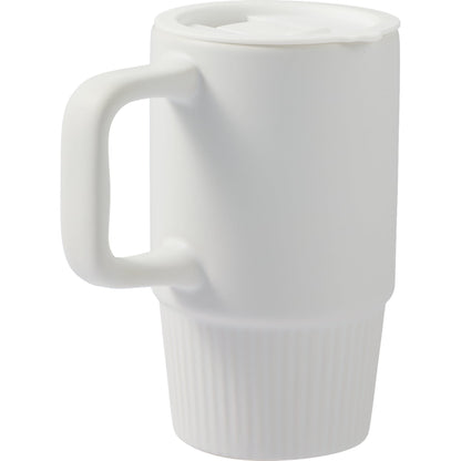 White Camden 13oz Ceramic Mug w/ Lid plain