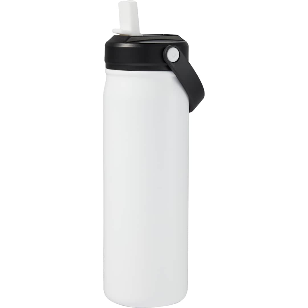 White Carpo 20oz Straw lid Vacuum Bottle plain