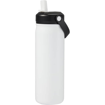 White Carpo 20oz Straw lid Vacuum Bottle plain