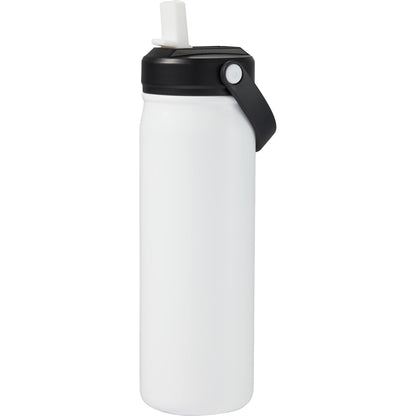 White Carpo 20oz Straw lid Vacuum Bottle plain