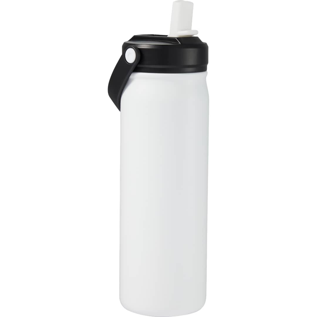 White Carpo 20oz Straw lid Vacuum Bottle plain
