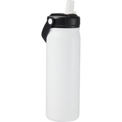 White Carpo 20oz Straw lid Vacuum Bottle plain