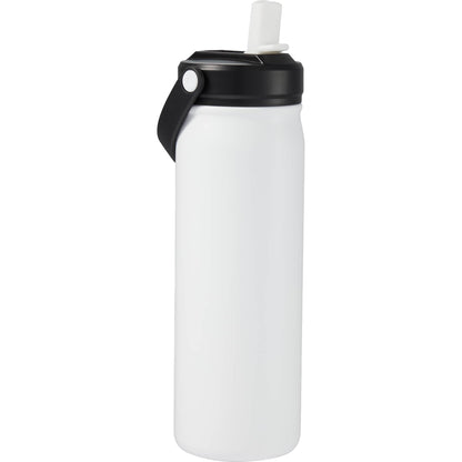 White Carpo 20oz Straw lid Vacuum Bottle plain