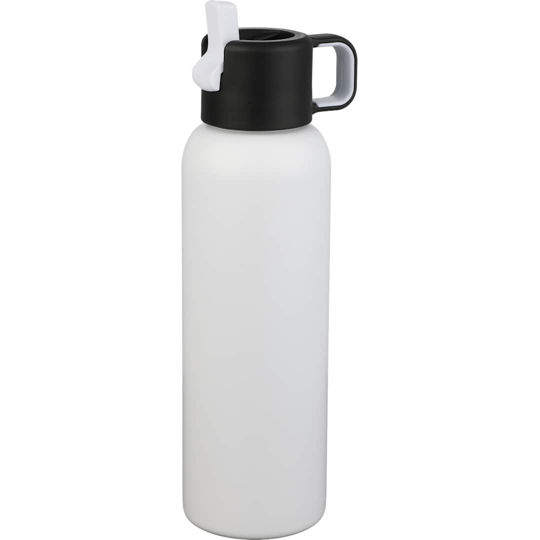 White Clio Eco-Friendly Straw Lid Vacuum Bottle 22oz plain