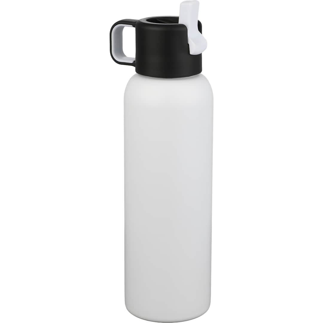 White Clio Straw Lid Vacuum Bottle 22oz plain
