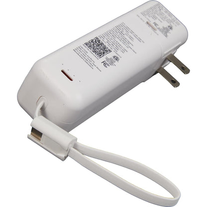 White ETL Listed 5000 mAh 20W PD Power Bank with AC Plug