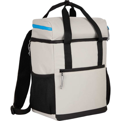 White Glacial RPET Backpack Cooler plain