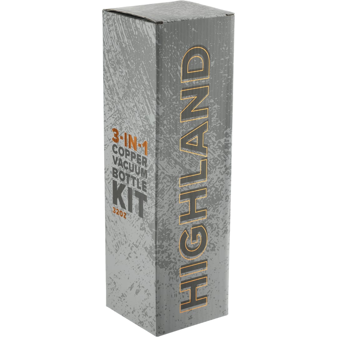 White Highland 3-in-1 Copper Vacuum Bottle Kit 32oz