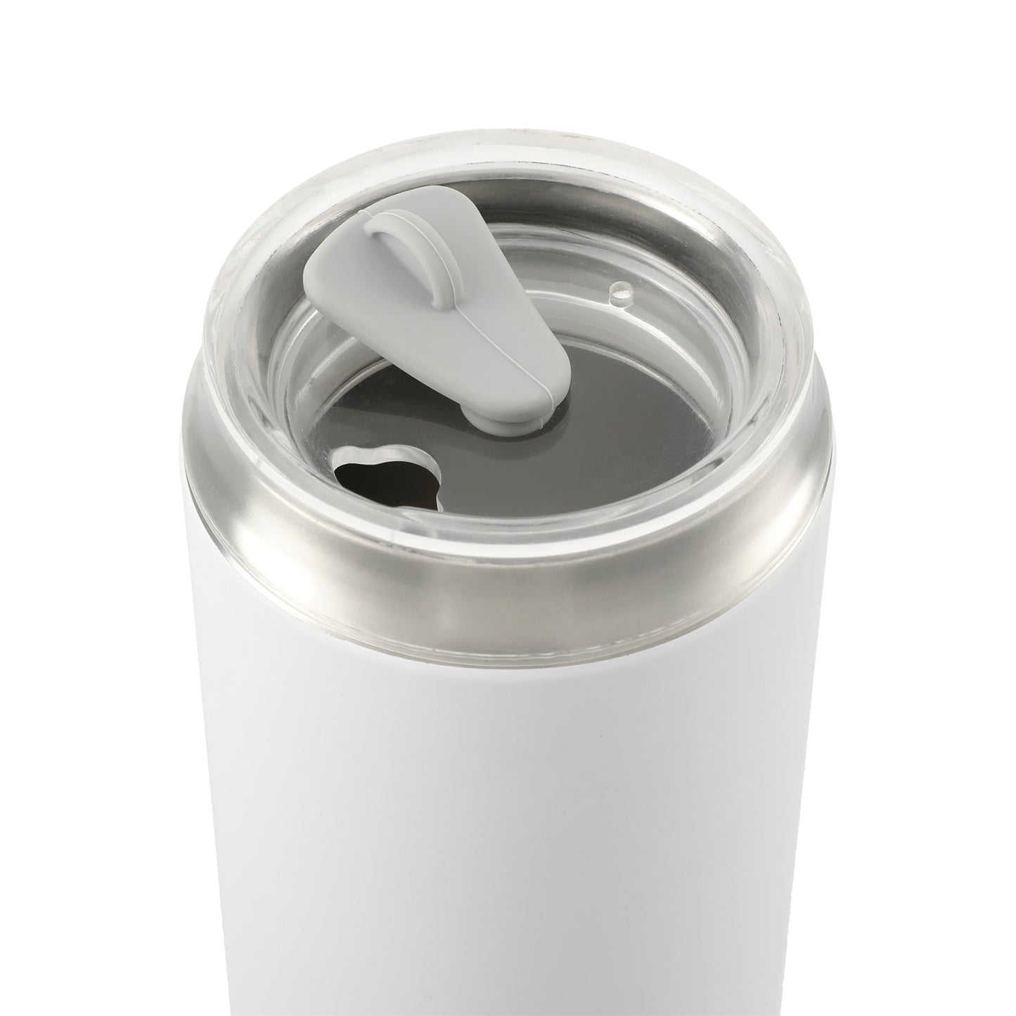 White Marka Copper Vac Tumbler w/ SS straw 20oz
