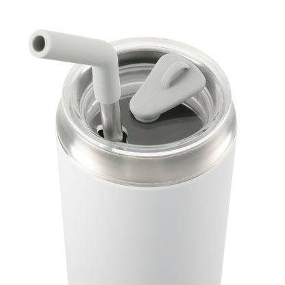White Marka Copper Vac Tumbler w/ SS straw 20oz