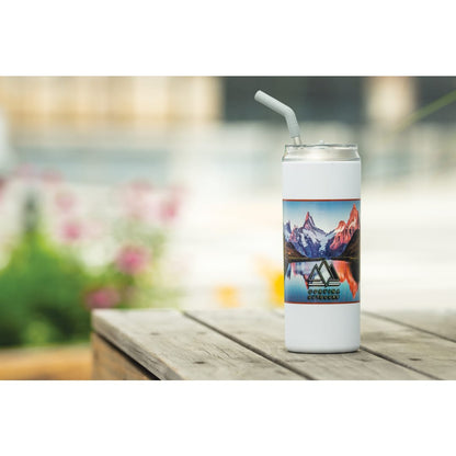 White Marka Copper Vac Tumbler w/ SS straw 20oz