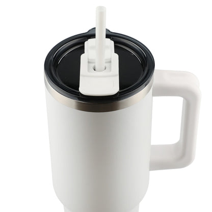 White Pinnacle Recycled Travel Tumbler with Straw 40oz plain