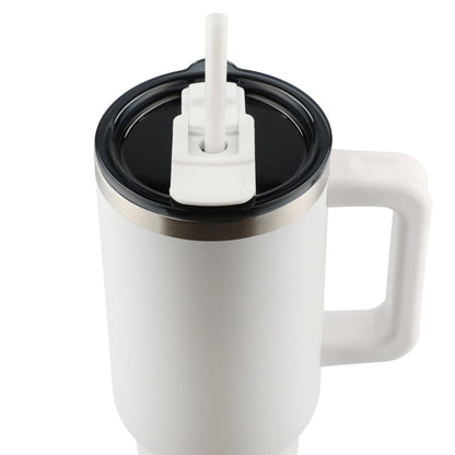 White Pinnacle Recycled Travel Tumbler with Straw 40oz plain