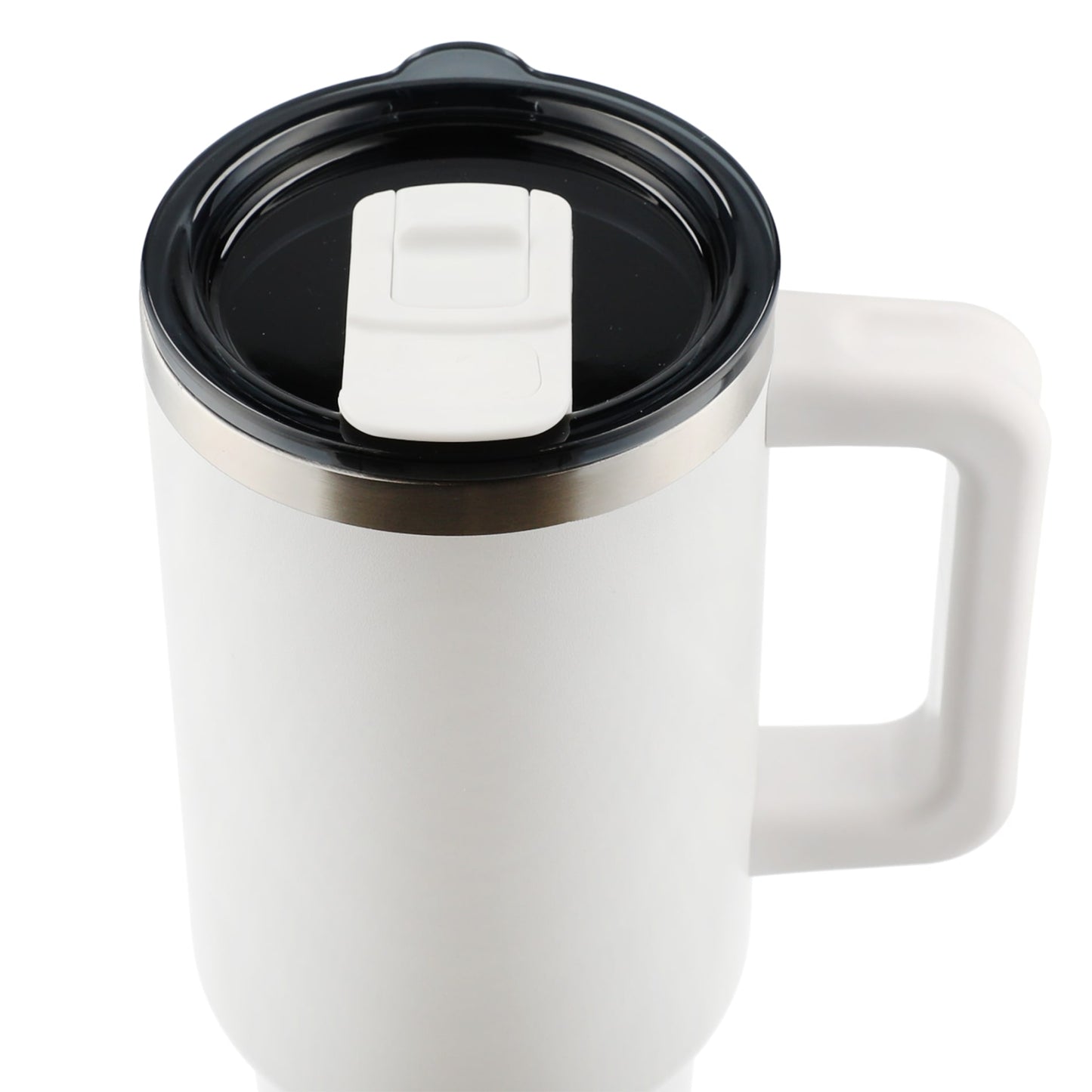 White Pinnacle Recycled Travel Tumbler with Straw 40oz plain