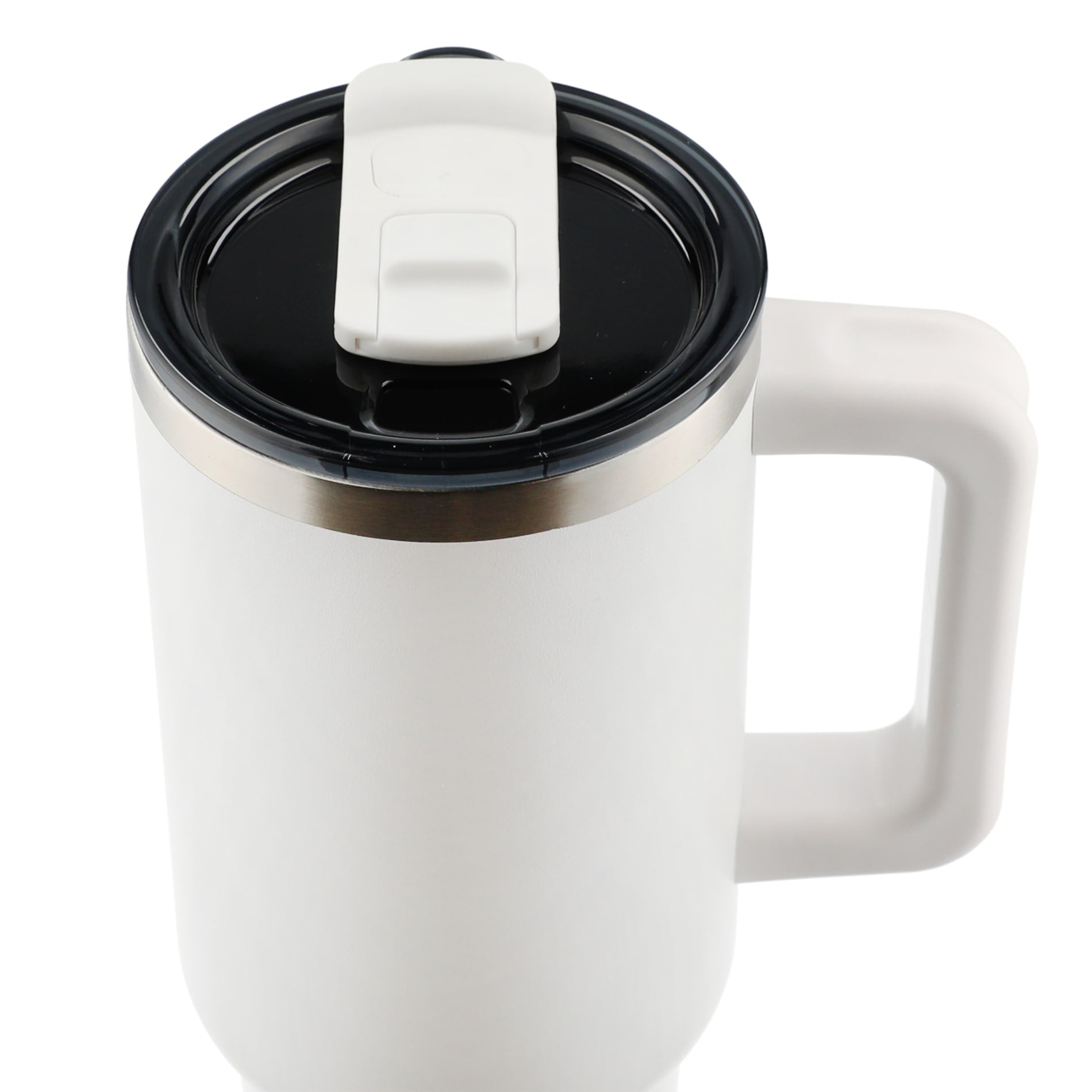 White Pinnacle Recycled Travel Tumbler with Straw 40oz plain