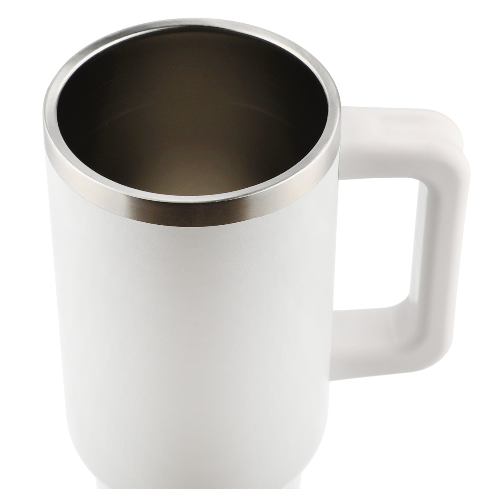 White Pinnacle Recycled Travel Tumbler with Straw 40oz plain