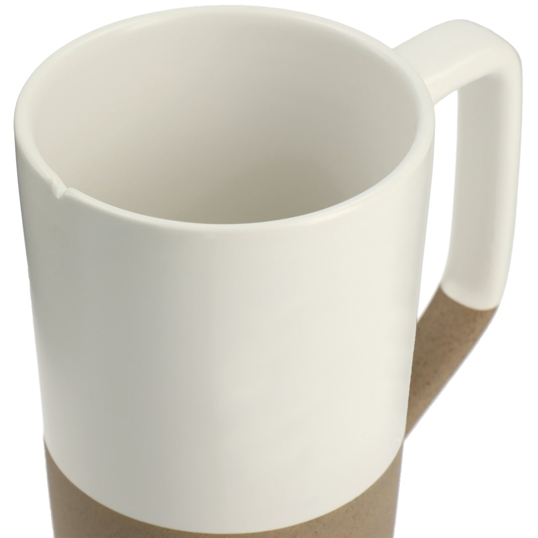White Tahoe Tea & Coffee Ceramic Mug with Wood Lid 16oz plain