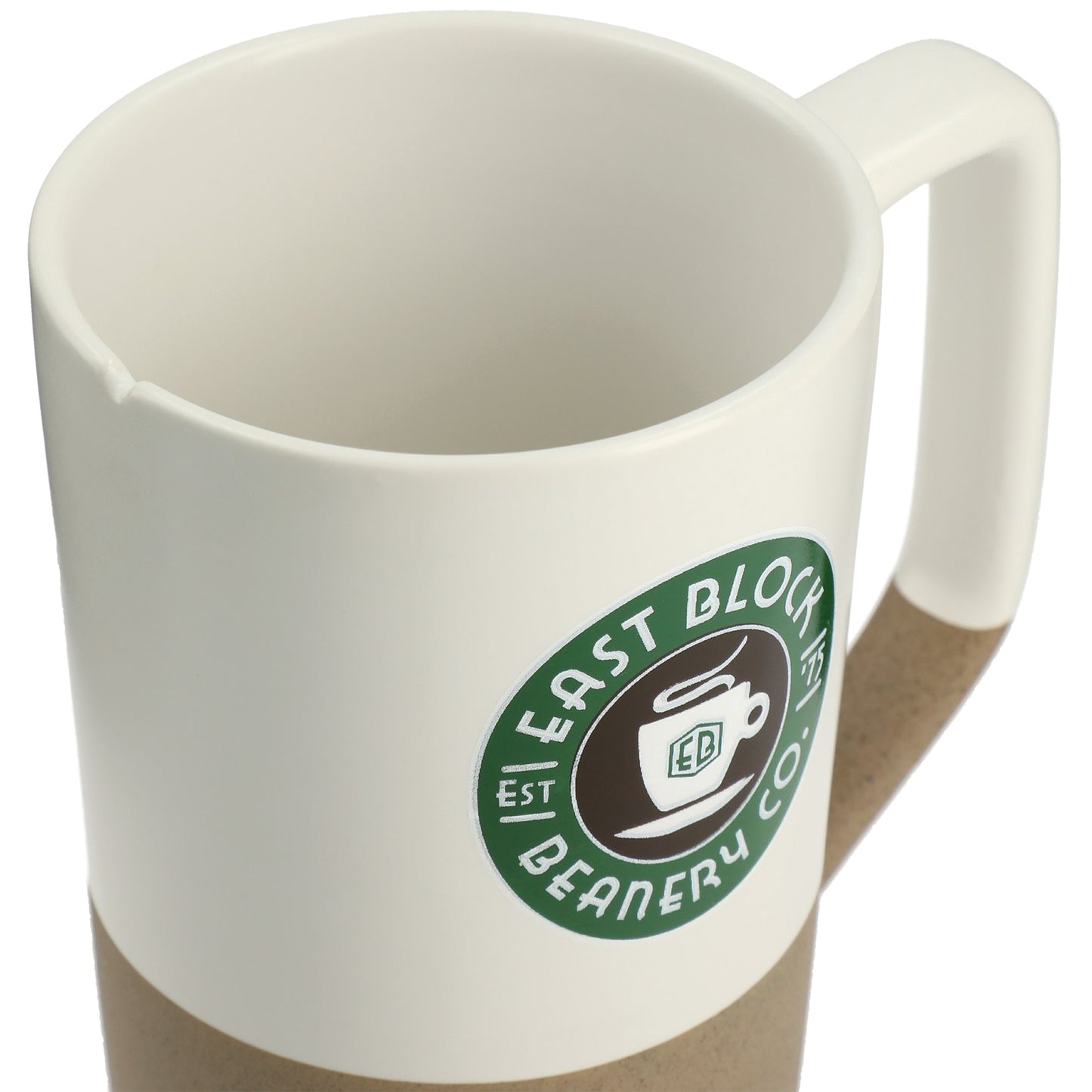 White Tahoe Tea & Coffee Ceramic Mug with Wood Lid 16oz