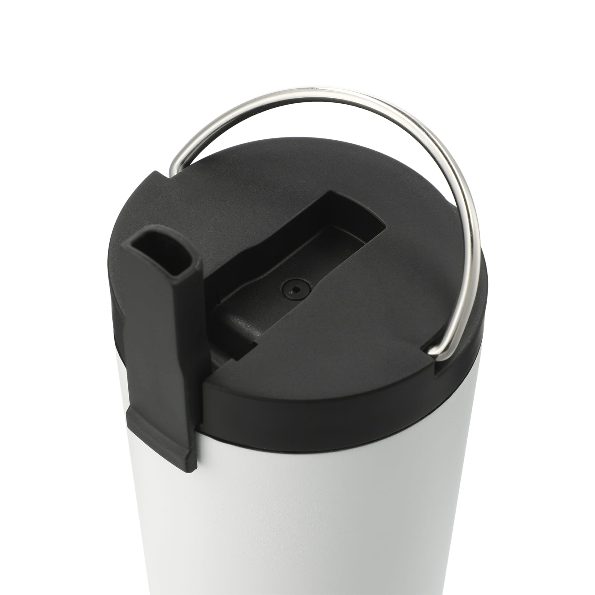 White Thor Copper Insulated Tumbler 24oz Flip Straw Lid