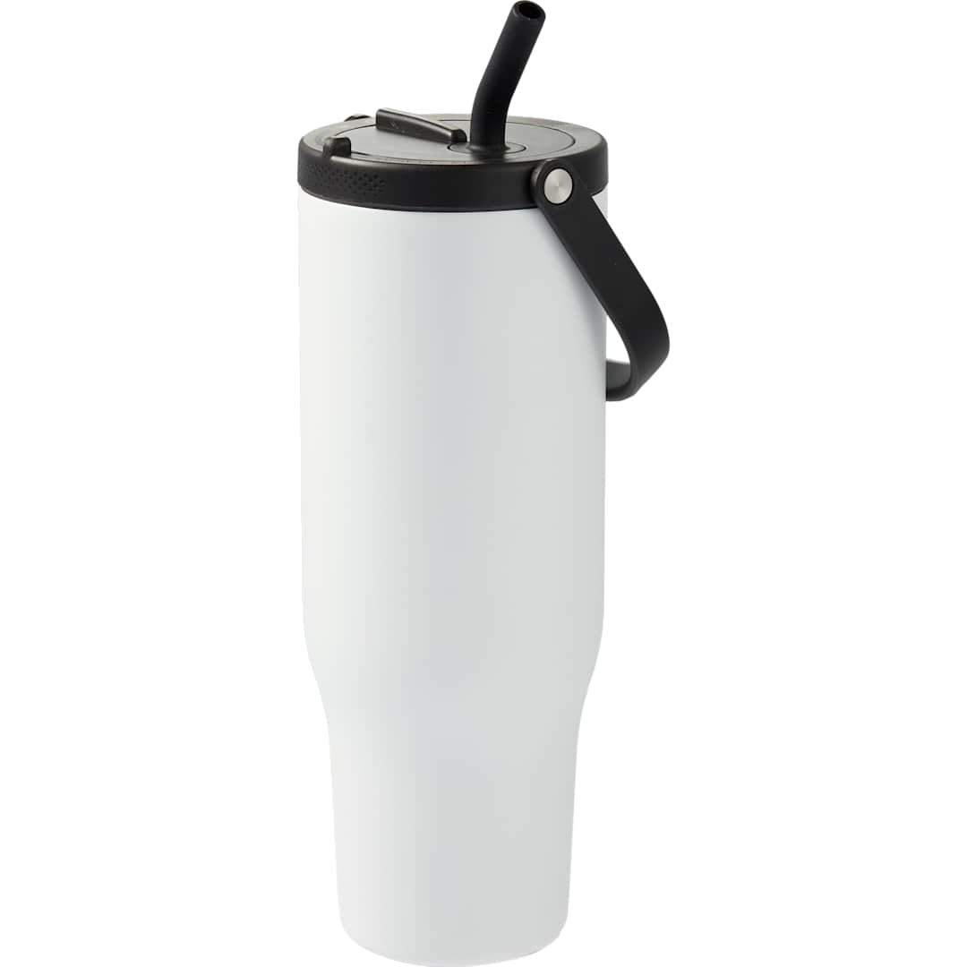 White Trinity Recycled Straw Leak proof Tumbler 30oz plain