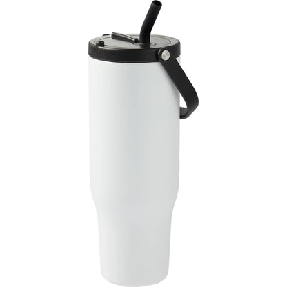 White Trinity Recycled Straw Leak proof Tumbler 30oz plain
