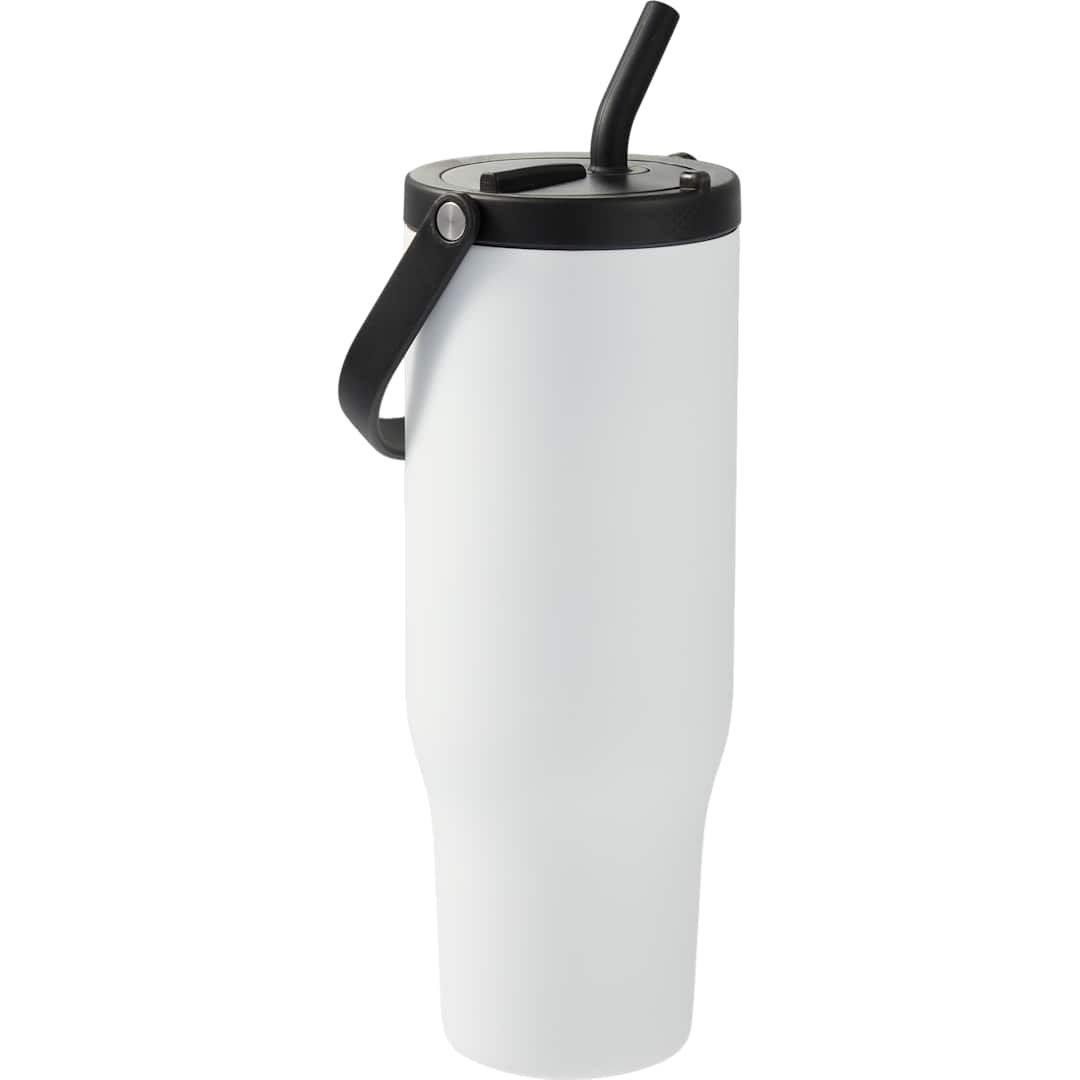 White Trinity Recycled Straw Leak proof Tumbler 30oz plain